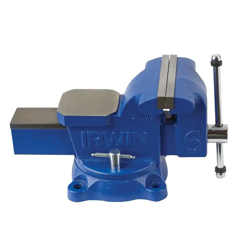 Irwin 5 Inch Steel Workshop Bench Vise Swivel Base Precision Work