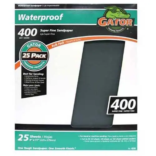 Gator 4239 Super Fine Waterproof Sanding Sheet 400 Grit 9x11 Inch