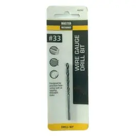 #33 2-5/8-Inch Black Oxide Wire Gauge Drill Bit Metal and Wood Master Mechanic