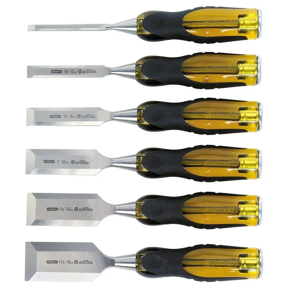 Stanley 16-971 FatMax Thru-Tang Wood Chisel Set 6-Piece Durable Woodworking