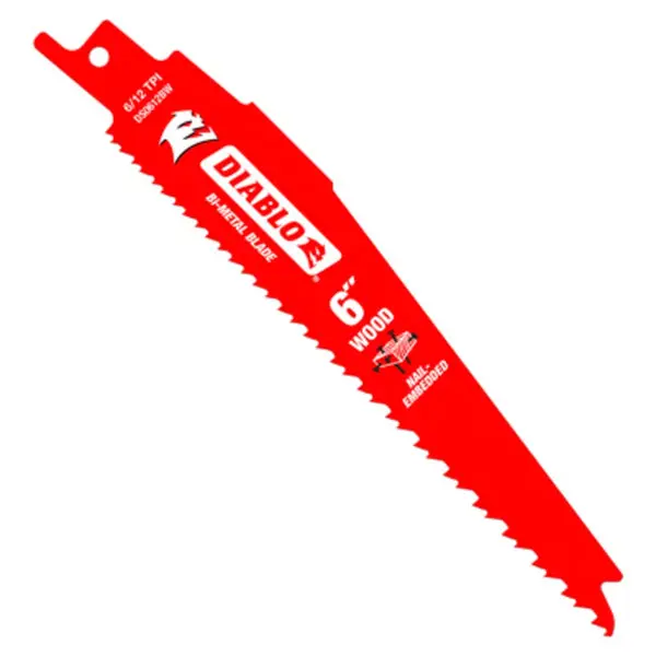 Diablo DS0612BW15 6 Inch Nail Embedded Wood Reciprocating Saw Blades