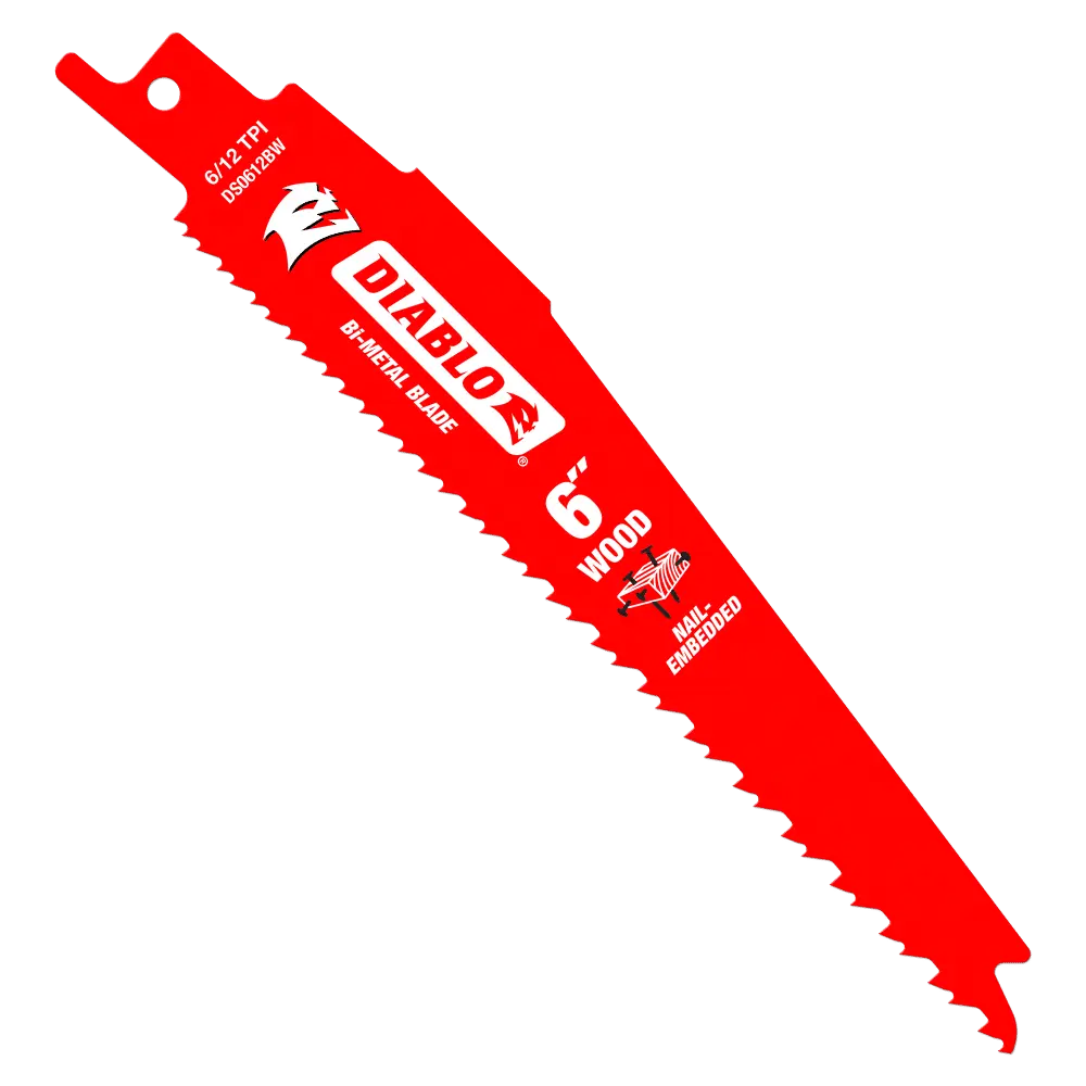 Diablo DS0612BW25 Bi-Metal Reciprocating Saw Blade Nail Embedded Wood 6 Inch 25-Pack