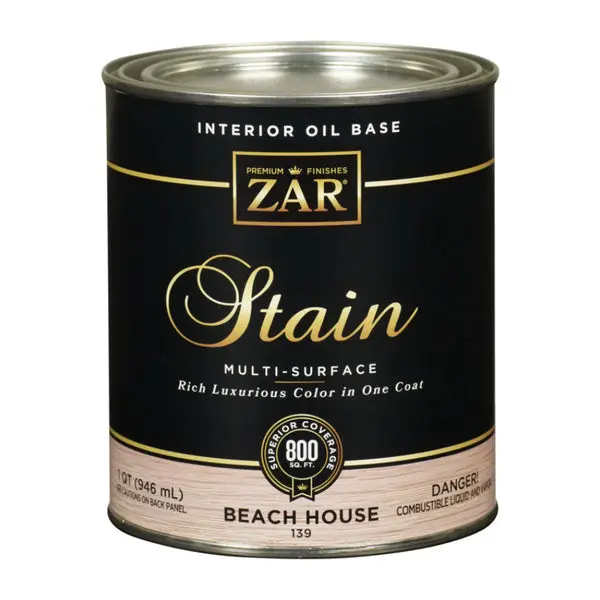 ZAR 13912 Multi-Surface Interior Oil Base Wood Stain Beach House 1-Qt Wood Finishing