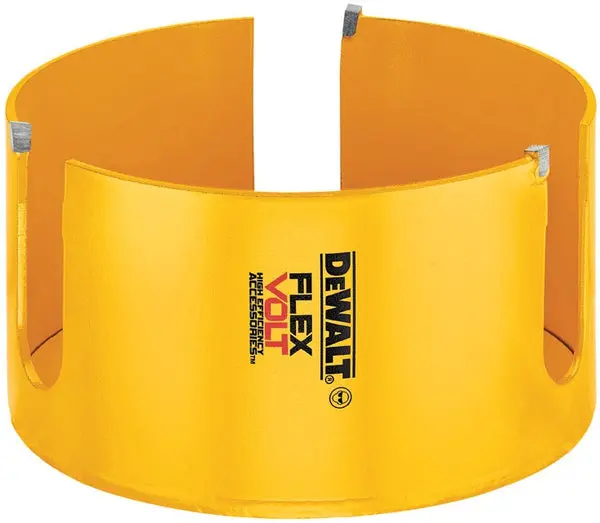 DeWalt DWAFV0458 Flexvolt Wood Cutting Carbide Hole Saw 4-5/8 Inch Yellow Precision Drilling