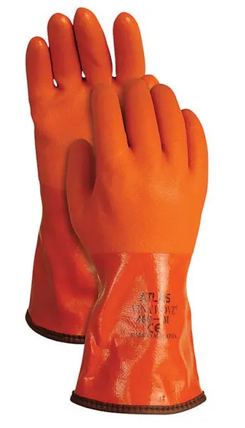 Atlas 460M-08.RT Universal Medium PVC Snow Blower Gloves Orange