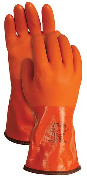 Atlas Glove 460L-09.RT Snow Blower PVC Insulated Gloves Orange Large