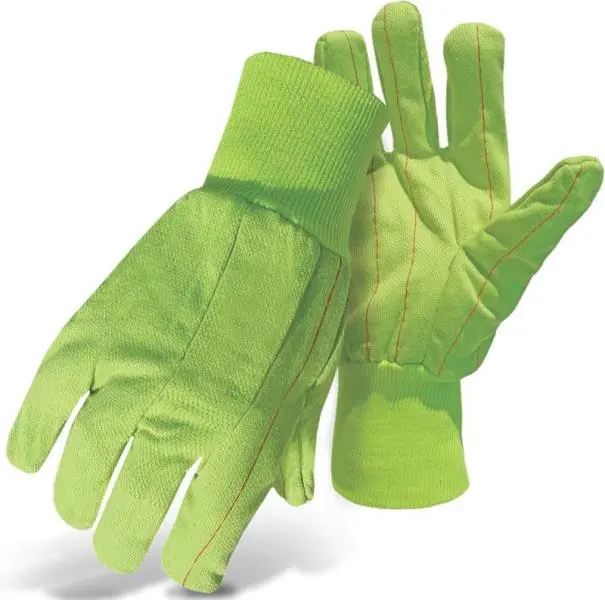 Boss 30PCN Fluorescent Green 2-Ply Poly Cotton Work Gloves